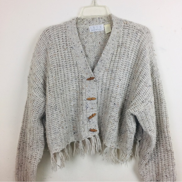 Wool Drop Shoulder Pullover Fuzzy Autumn Warm Cardigan Open Front Fringe Tassel - Picture 3 of 12